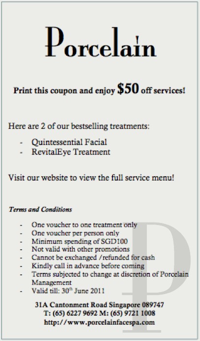$50 off Porcelain Services